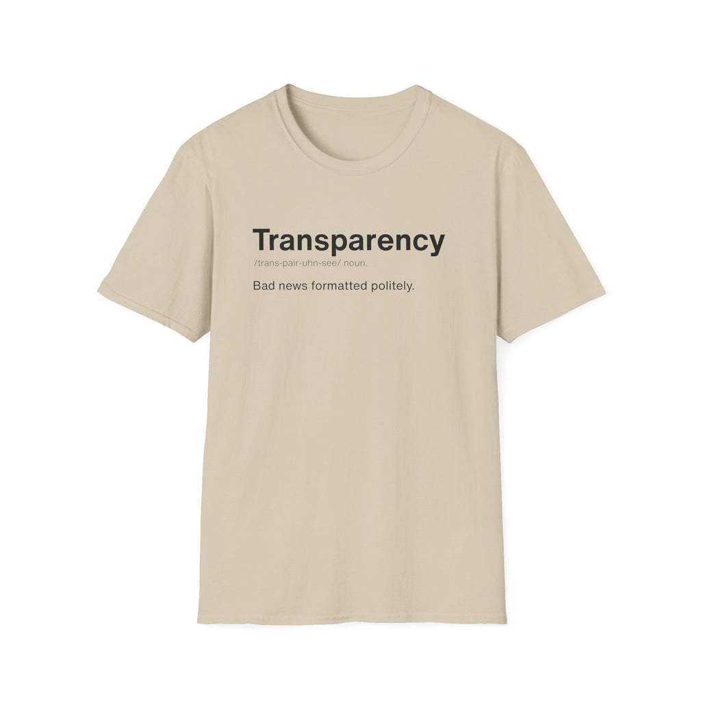 Transparency Definition Corporate Satire T-Shirt